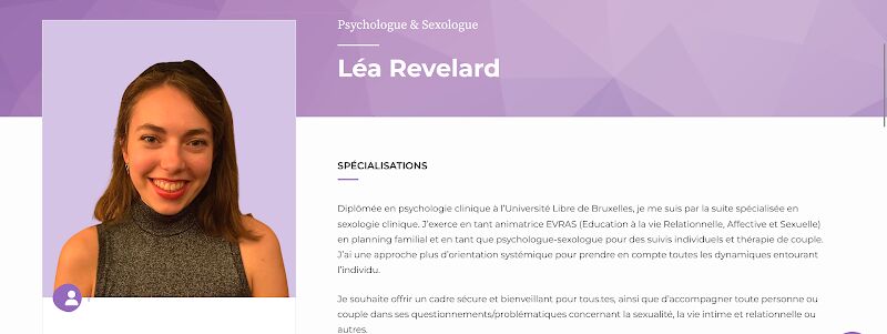 Foto van Léa REVELARD - Psychologue & Sexologue & Thérapie de couple Bruxelles